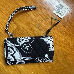 Vera Bradley Black and White Floral Wallet with Wristband